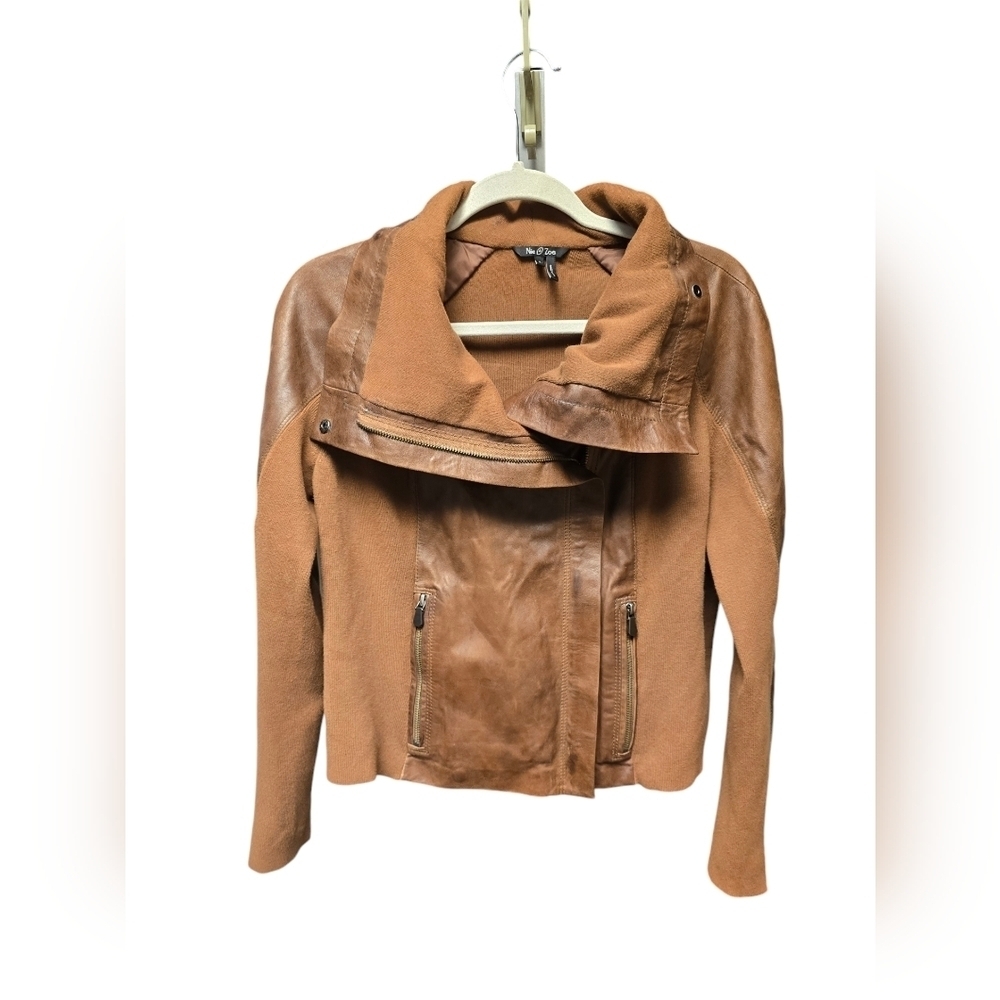 NIC+ZOE Brown Leather Jacket